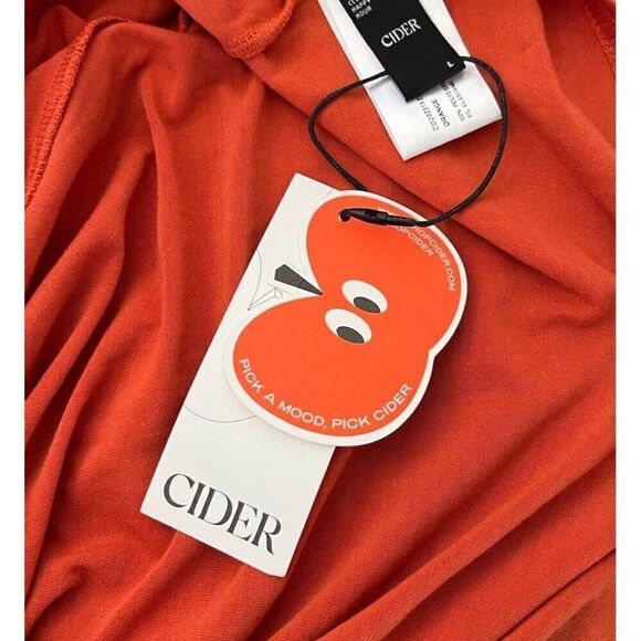 Large Sleeveless V Neck Backless Burnt Orange Dress Ruched Midi Stretch NWT - Picture 4 of 5